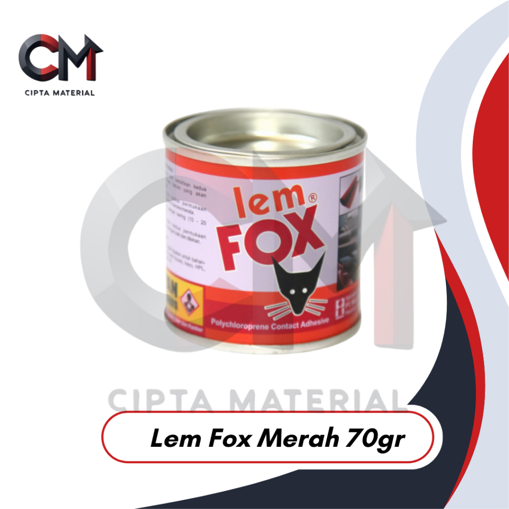 

Lem Fox Merah 70gr – Lem Kuat Kayu, HPL, Kulit, Karet