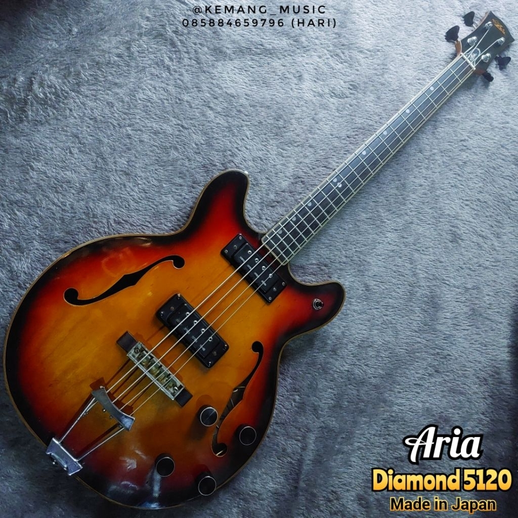bass hollow body bass langka bass vintage made in japan aria pro ii