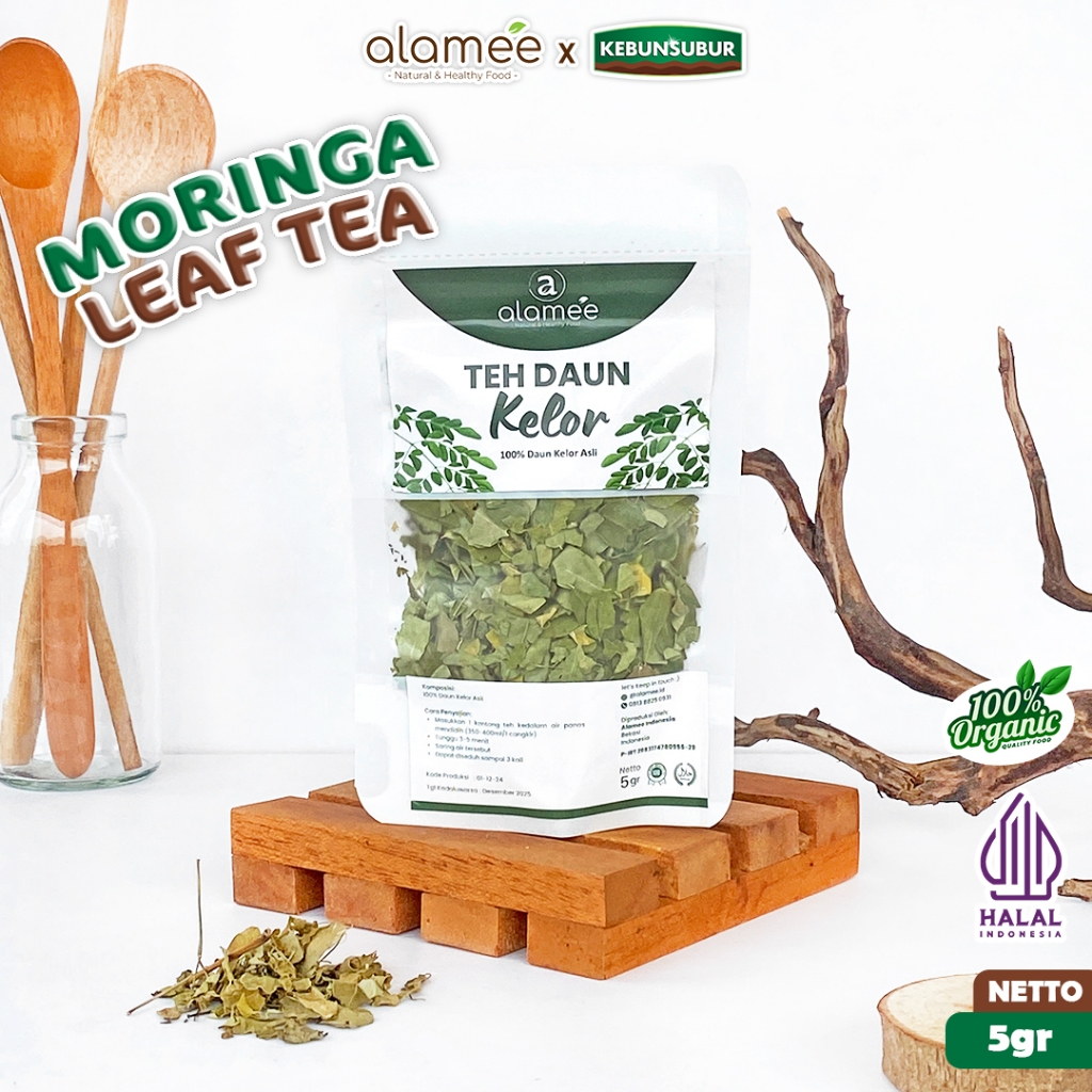 

ALAMEE Teh Kelor Daun Herbal Alami Moringa Tea Flower Asli Kering Organik Premium 5gr kebunsubur
