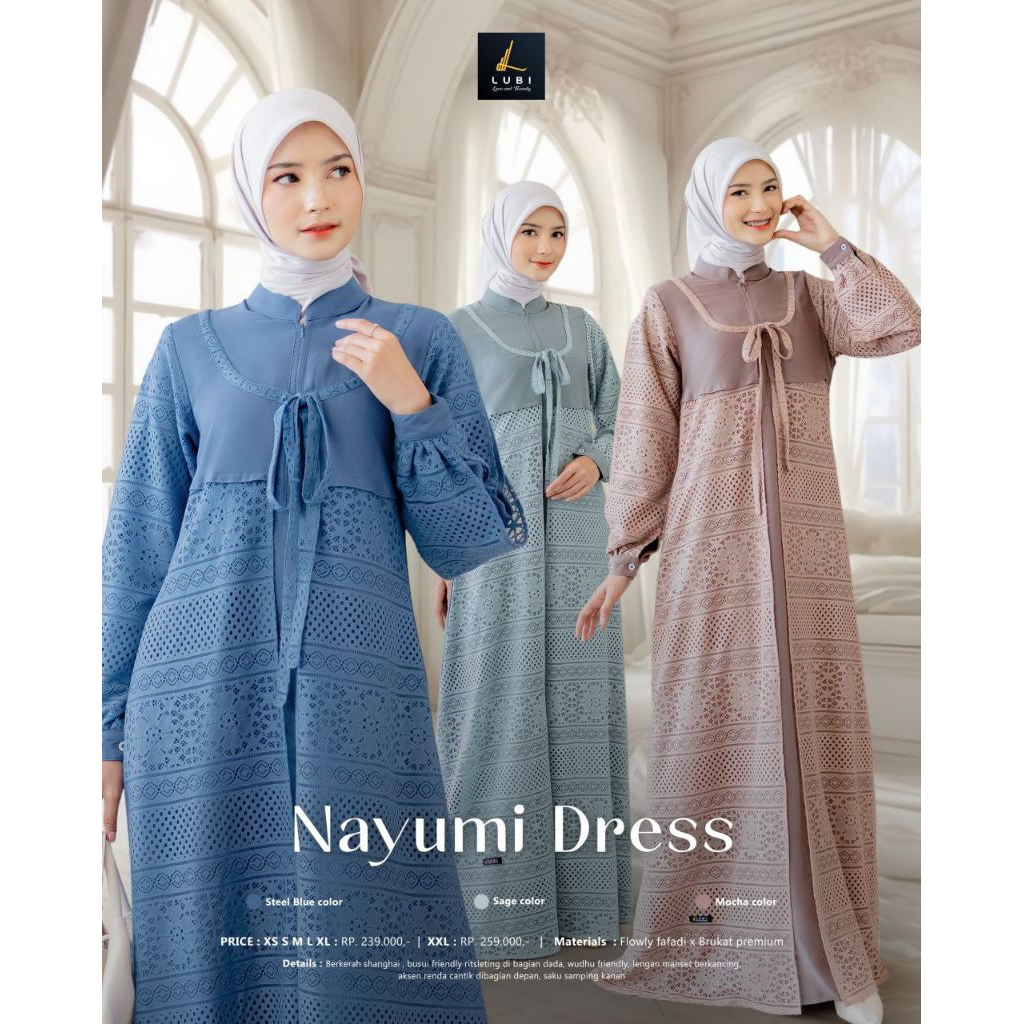 Lubi Nayumi Dress | Gamis Lubi Gamis Brukat Premium | Gamis Lubi Terbaru 2025 | Gamis Kondangan |tas
