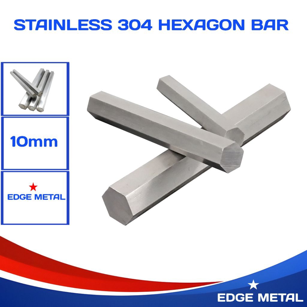 AS SUS 304 HEXAGON 10MM | AS STEANLIS STEEL 304 SEGI ENAM