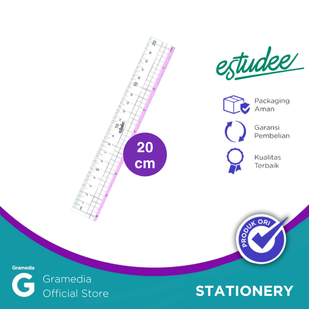 

Gramedia Pettarani - PENGGARIS ESTUDEE GRAPHIC RULER 20CM PURPLE