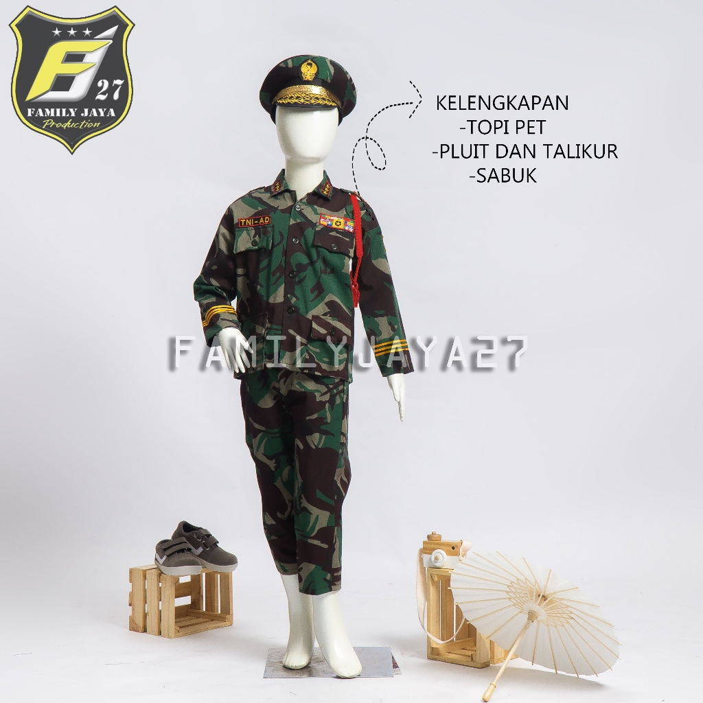 (SATU SET TERMURAH) BAJU SERAGAM TNI AD ANAK/BAJU PROFESI ANAK/ BAJU TNI AD ANAK/BAJU KARNAVAL TNI A