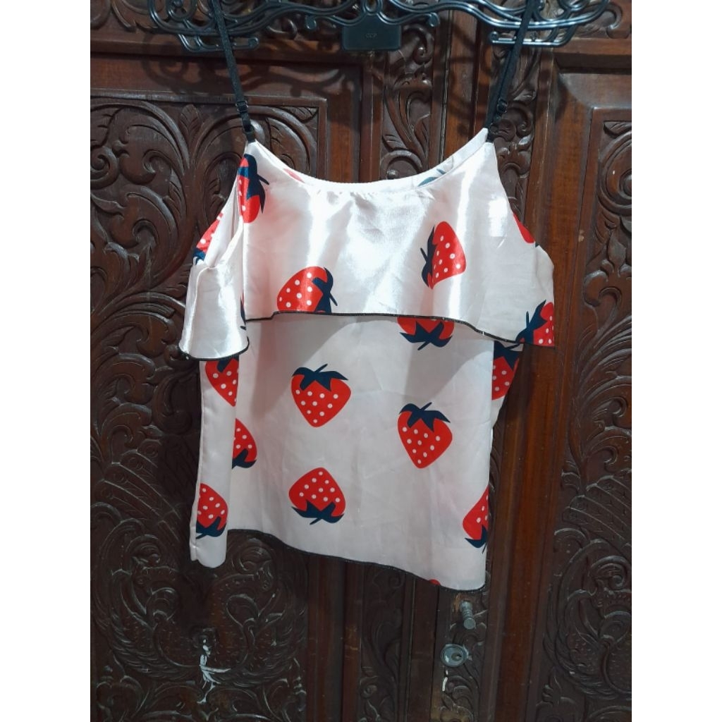 tanktop crop satin silk Ld 90