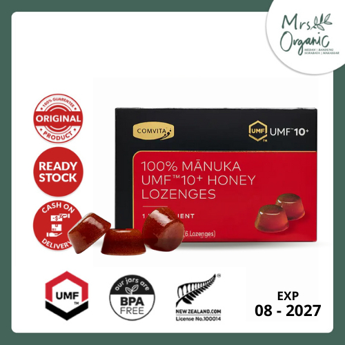 

Comvita 100% Manuka Honey UMF™ 10+ Lozenges 6s – Pelega Tenggorokan Alami & Imun Booster