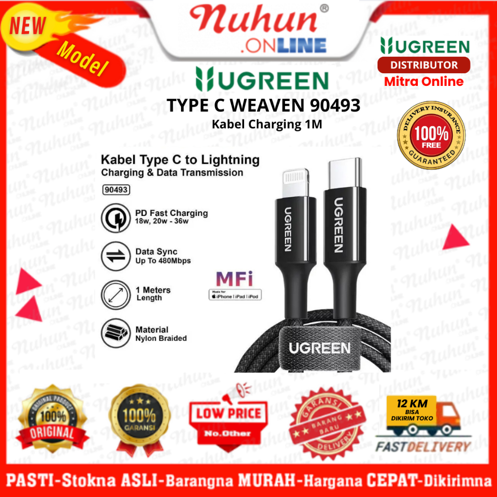 UGREEN Kabel C To Lightning Weaven 1M 90493