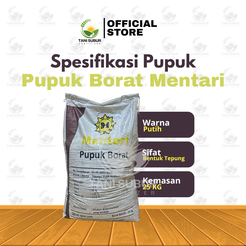Pupuk borate Mentari kemasan 25 kg original pabrik