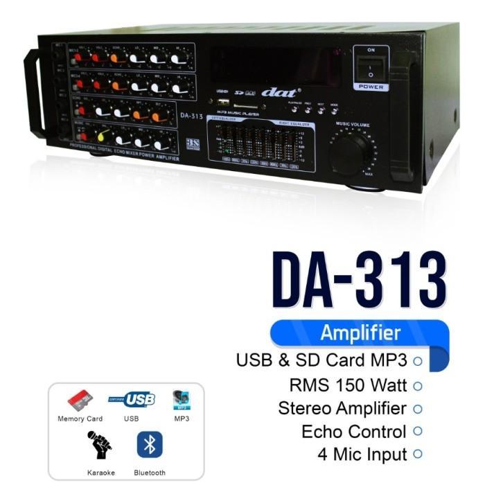 DAT DA-313 Power Amplifer Bluetooth  DA313 DA 313 Untuk Speaker, Karaoke, Studio, Rec