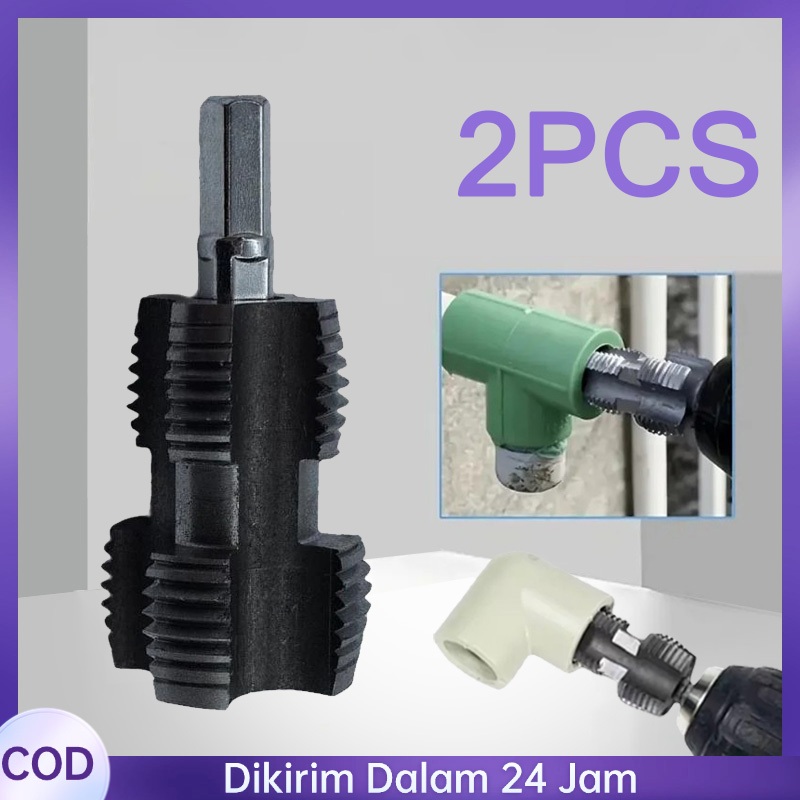 2 pcs Alat Pembuat Cetakan Ulir Pipa Pvc Alat Senai pipa besi Pipa Air Berulir Pv Pembuat Ulir Pipa 