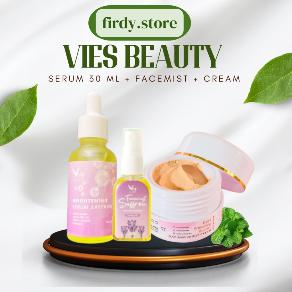 Vies Beauty Bundling Glow Serum Saffron 30ml + Facemist Saffron +Day Night Cream Vies