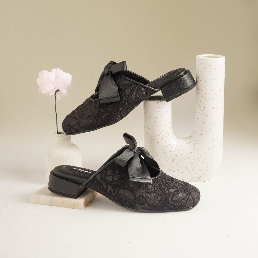Dianable - Priska Black Heels Mules Sepatu Wanita