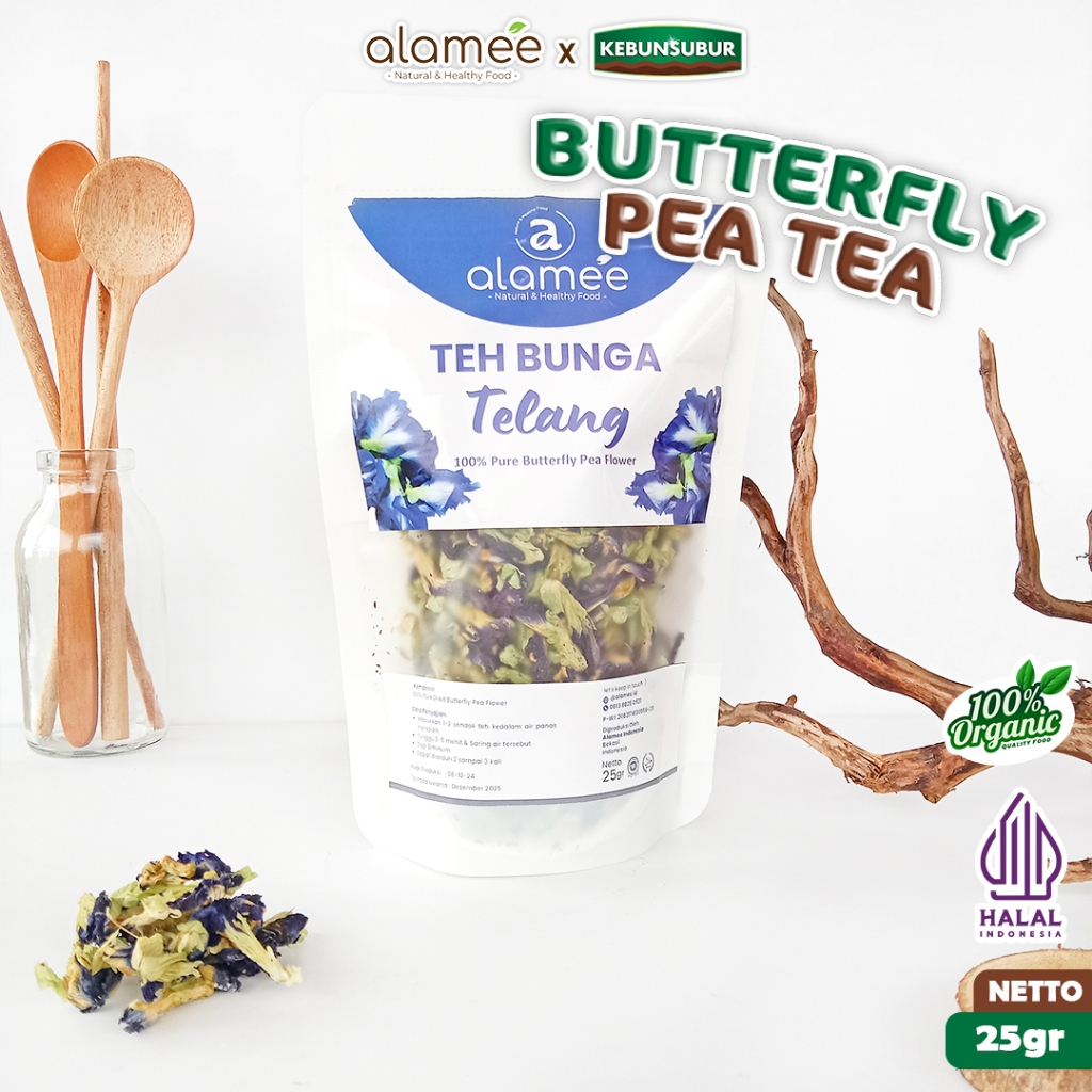 

ALAMEE Teh Telang Bunga Kering Butterfly Pea Tea Organik Herbal Dried Flower 25gr Premium kebunsubur