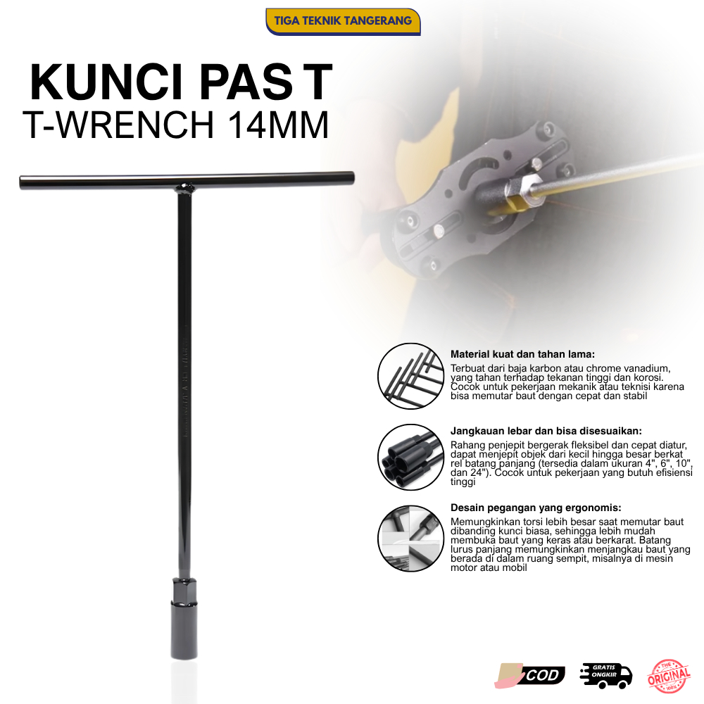 Kunci T Tekiro dengan Ukuran 14mm Kunci Pas - KUNCI T TERMURAH