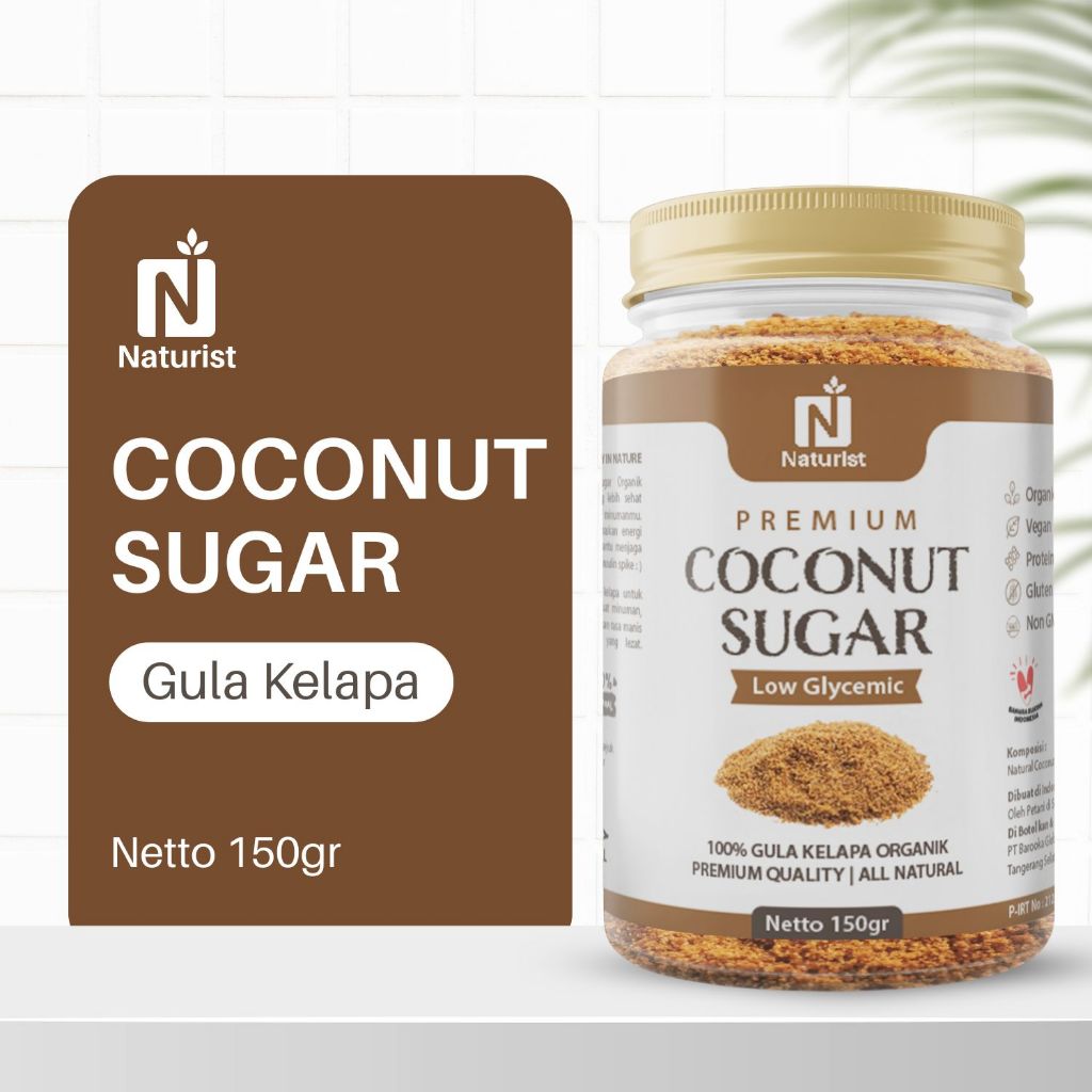 

Naturist Gula Kelapa Organik Coconut Sugar Powder Gula Kelapa Bubuk Murni Manis Alami 150gr