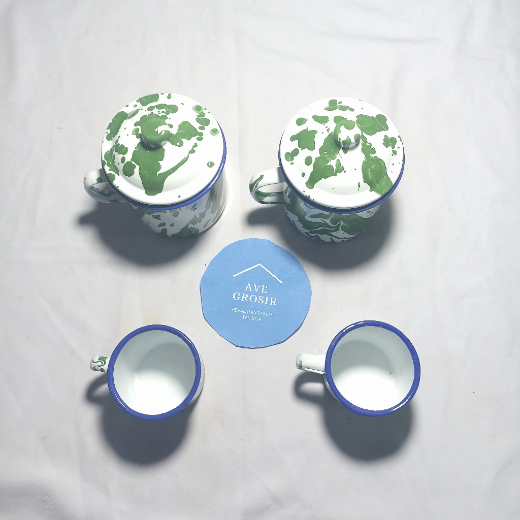 MUG GELAS CANGKIR BLIRIK ENAMEL JADUL VINTAGE