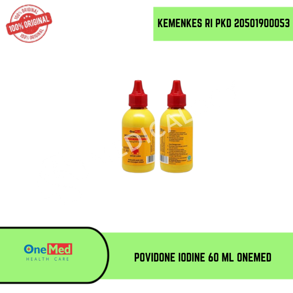 POVIDONE IODINE ONEMED 60ML 30 ML - Obat Merah Betadin 15 ML Antiseptik Pengobatan Luka P3K / Povido
