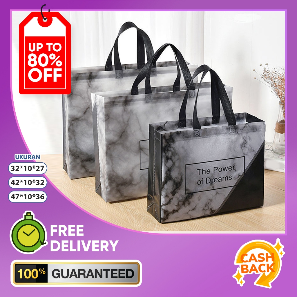 

( HARGA 1-AN ) TAS BELANJA / TOTE BAG SPUNBOUND MOTIF / TAS HAMPERS / LAMINASI / TOTE BAG KADO