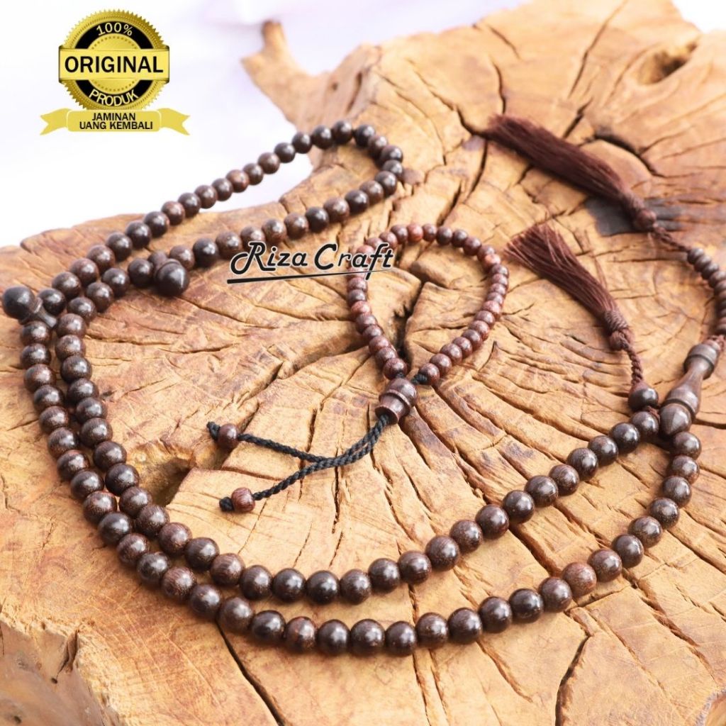 PAKET Tasbih  Gelang Kayu Galih Asem 33 & 99 Butir ASLI Original 100% Jawa Bersertifikat
