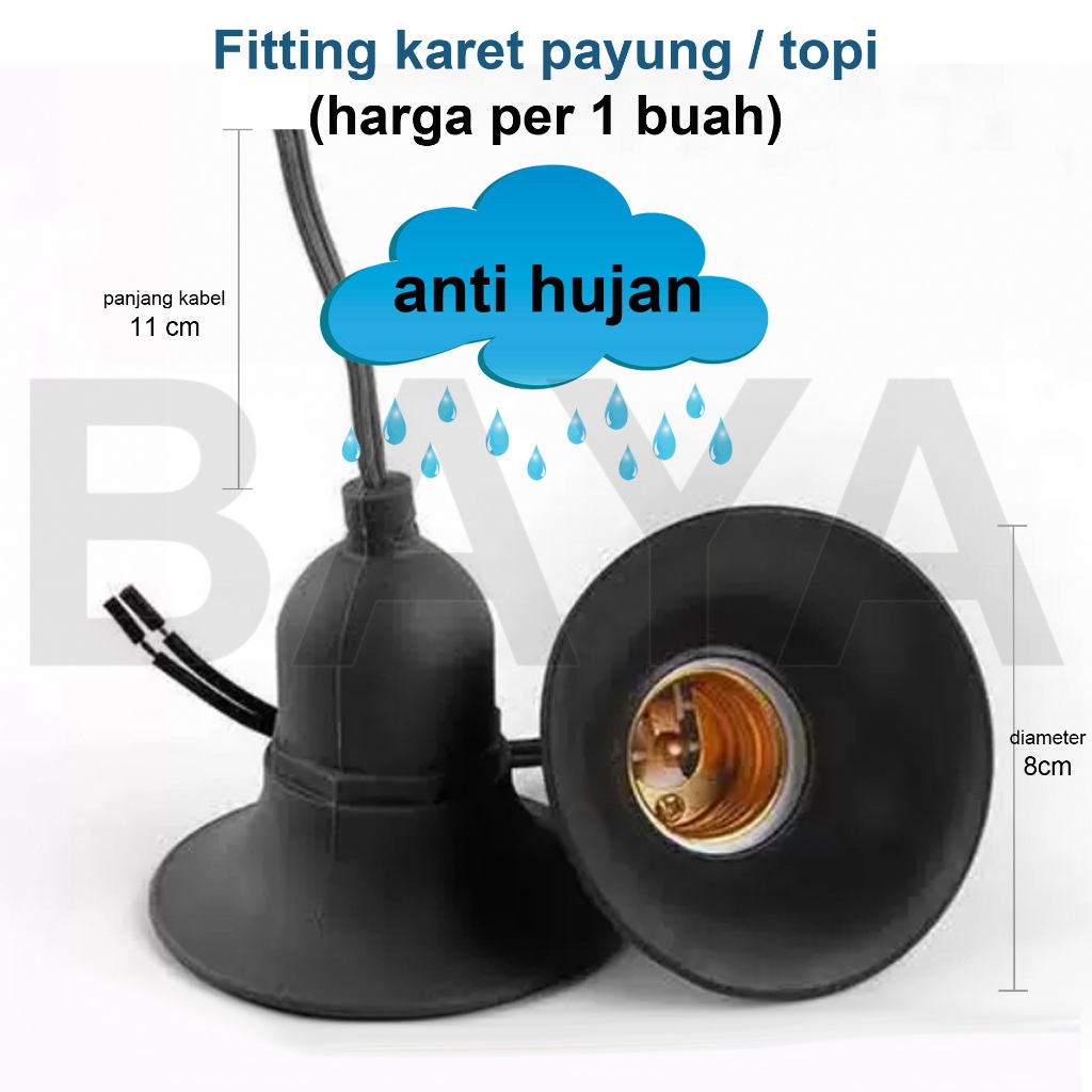 Fitting E27 Lampu Model Topi Gantung Bahan Karet Cocok Untuk Outdoor Anti Air Lampu Buah Naga