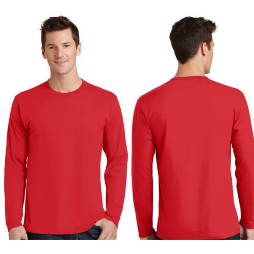 TEBAL]KAOS POLOS Dewasa Pria dan Wanita Bahan Cotton Premium Cardet 24 s ASLI Warna MERAH tangan Pan