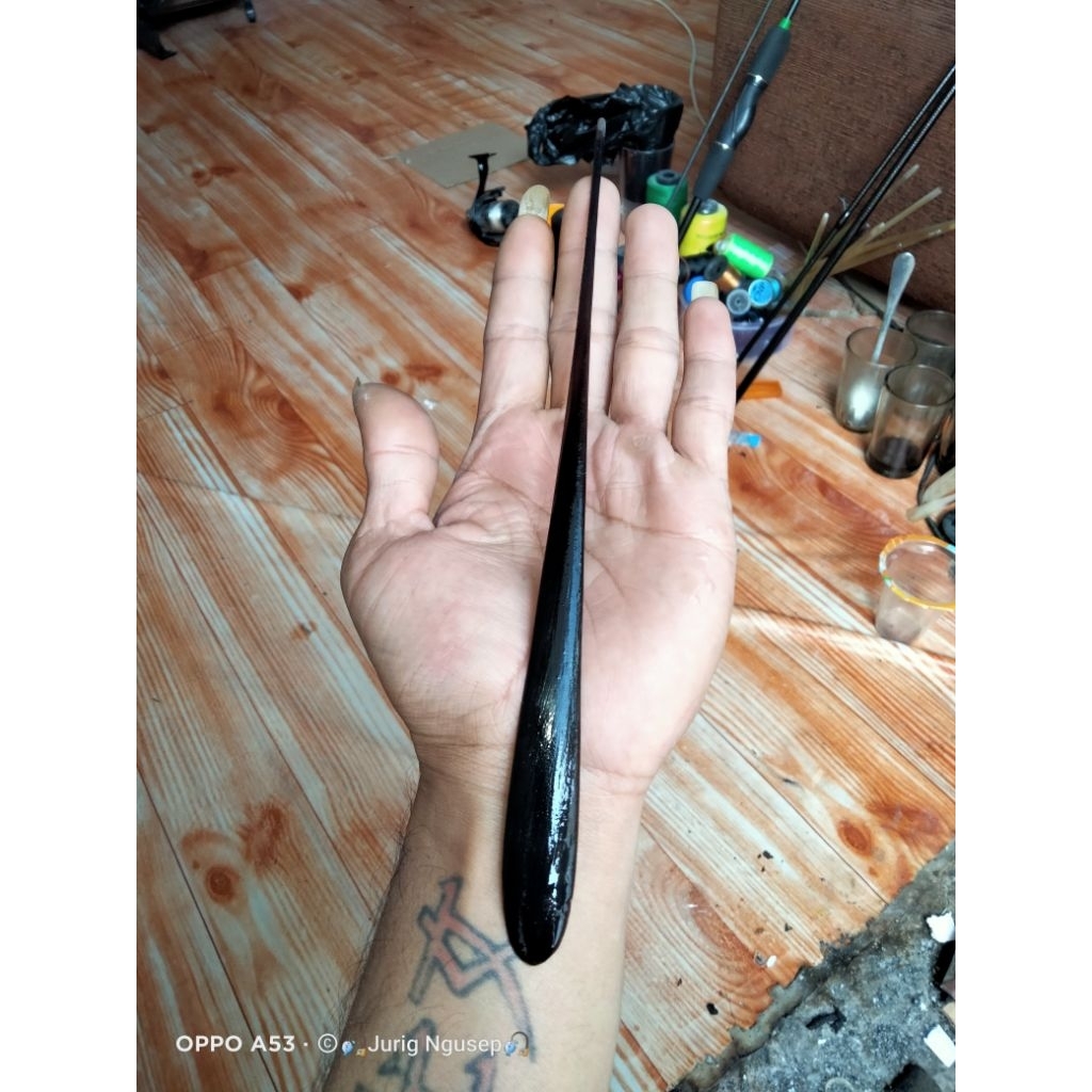 gagang joran wader tanduk kerbau asli sudah ada lobang 2mm p.23-25cm