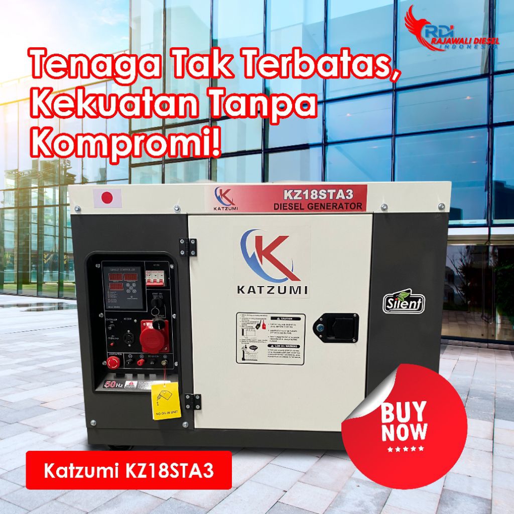 GENSET KATZUMI PORTABLE 15 KVA KZ18STA3 3 PHASE ULTRA SILENT