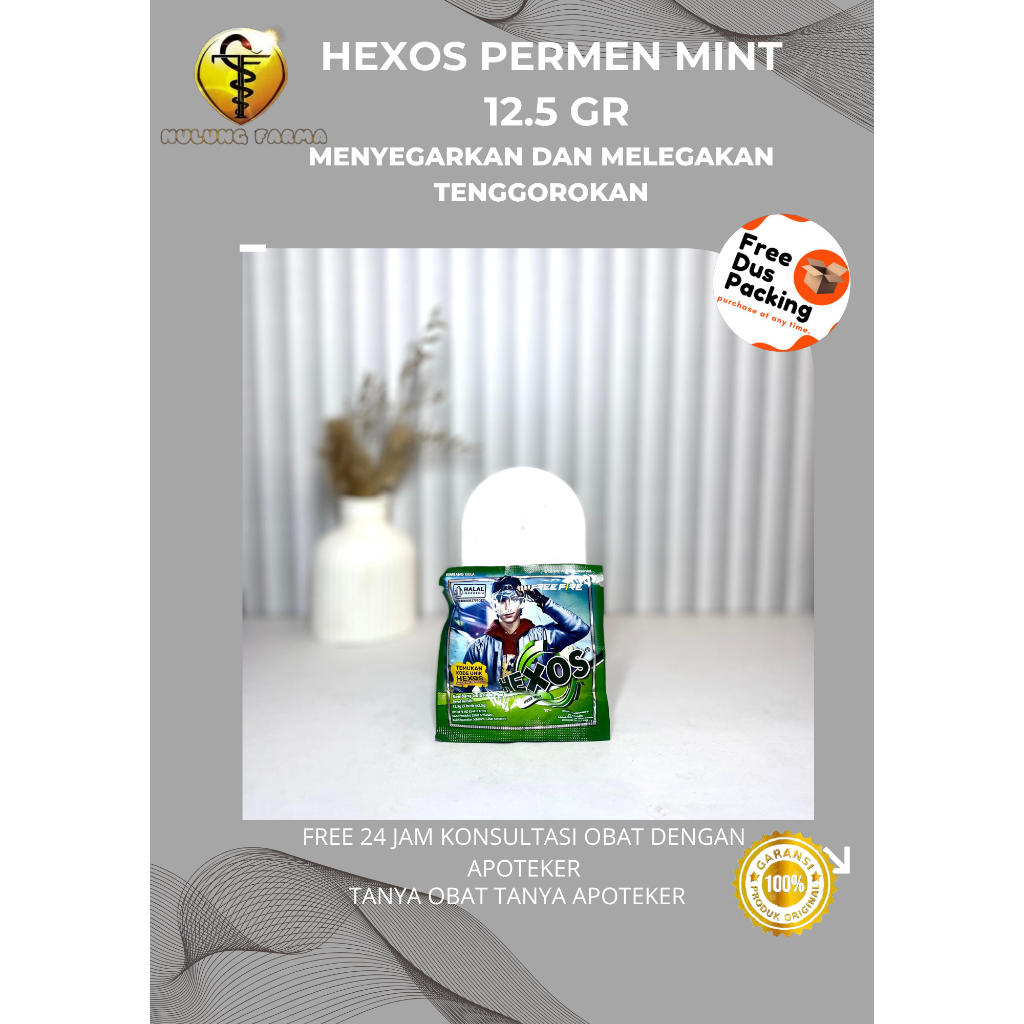

HEXOS PERMEN MINT 12,5 GR MENYEGARKAN DAN MELEGAKKAN TENGGOROKAN