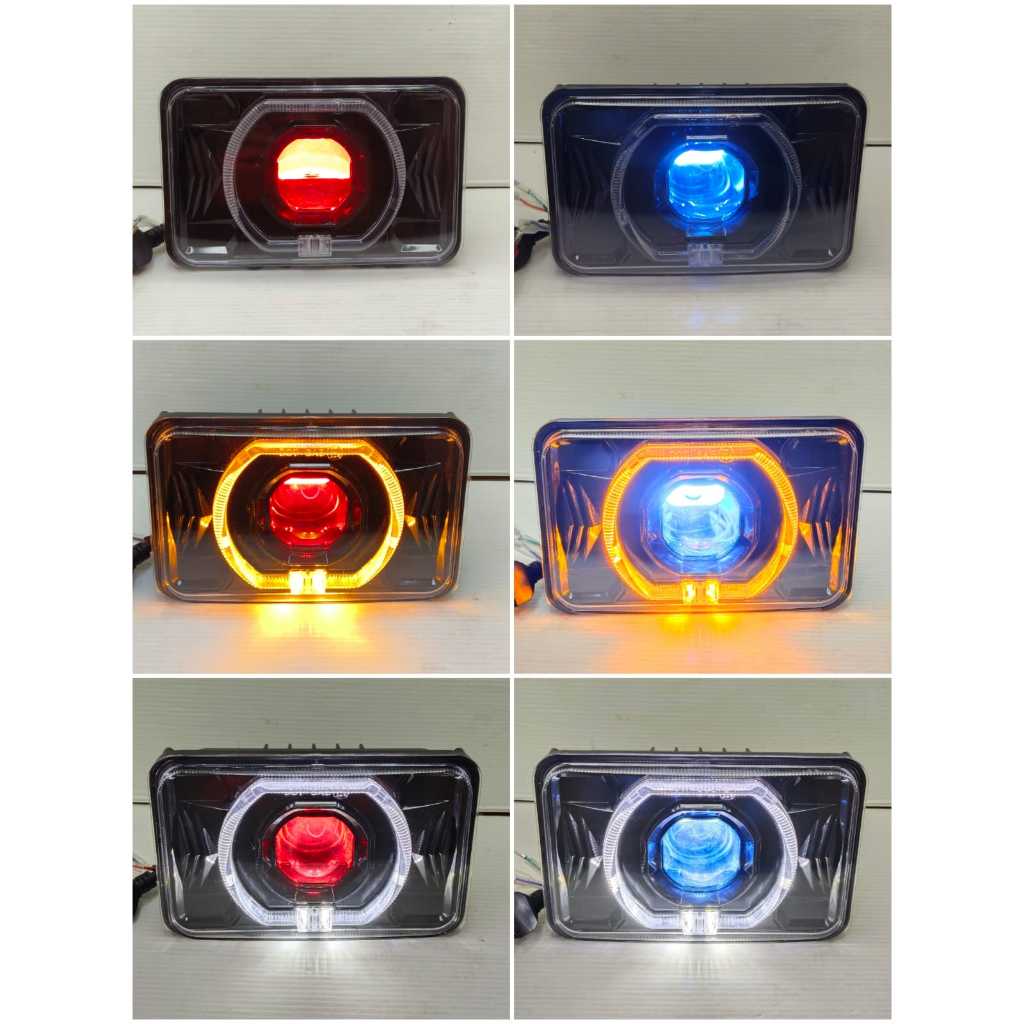 LAMPU REFLEKTOR DEPAN KOTAK 5,7 INCH + BILED RX KING GL PROMAX DLL A60