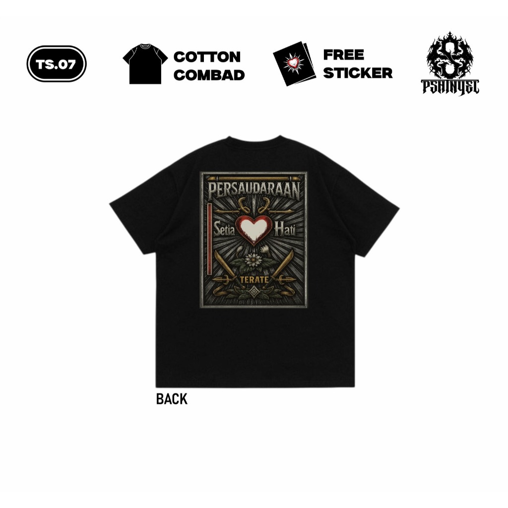 Kaos Lawasan Lambang Psht Simpel Full Punggung Baju Distro Sh Terate Pakem Original PSHTNYEL