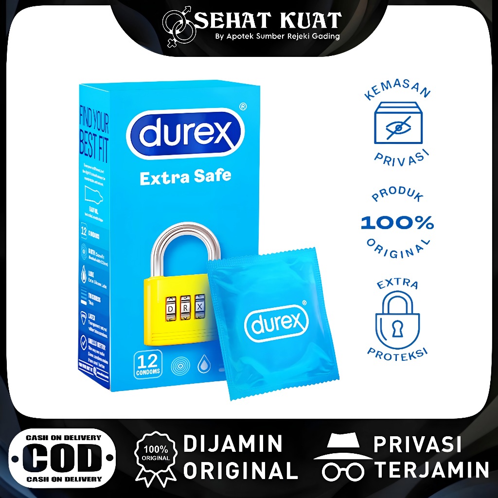 Durex Extra Safe Kondom Tebal Pria Lebih Aman 12s - Condom