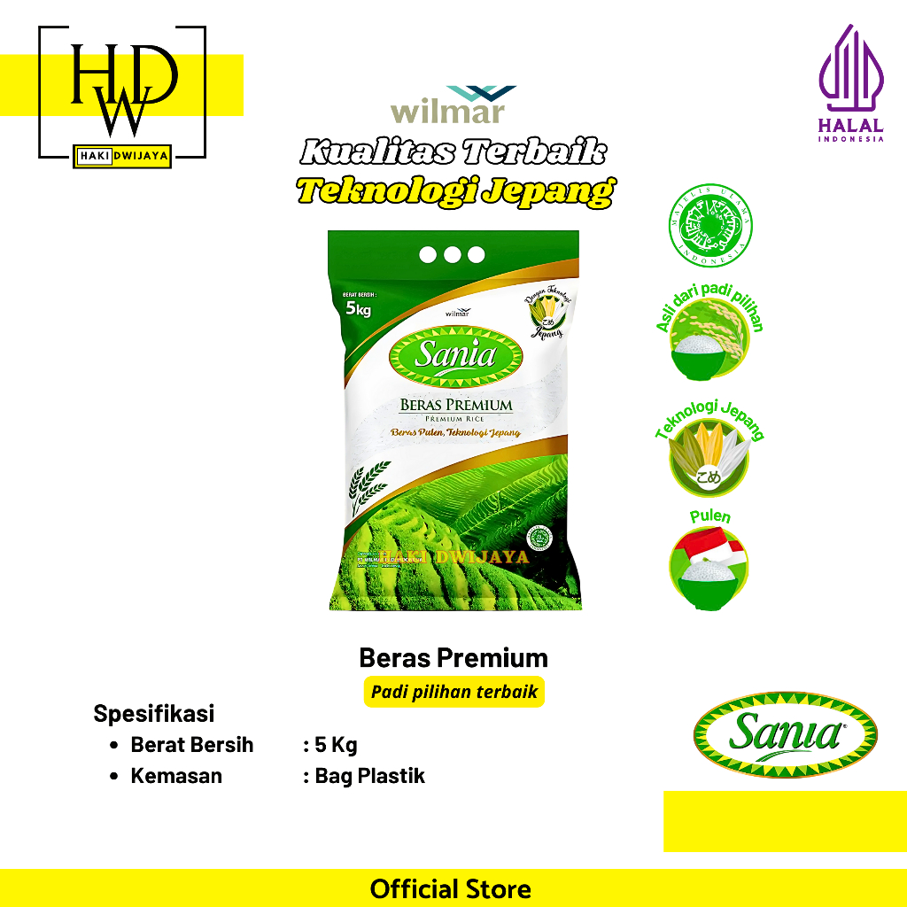 

[5 Kg] Sania Beras Premium Pulen, Putih, dan Bersih