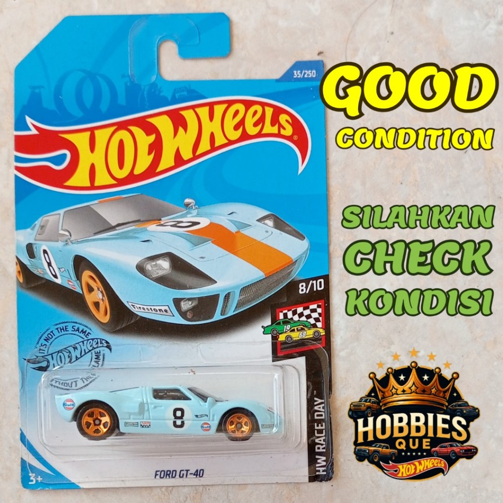Hot Wheels Ford GT-40 GULF Biru Muda Original (2020) HW Race Day
