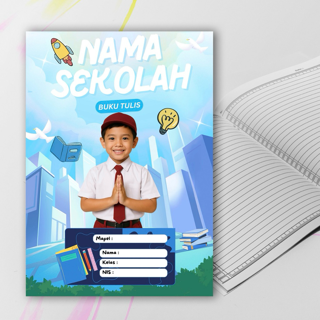 

Buku Tulis Sekolah A5 Cover bisa Custom variatif Desain