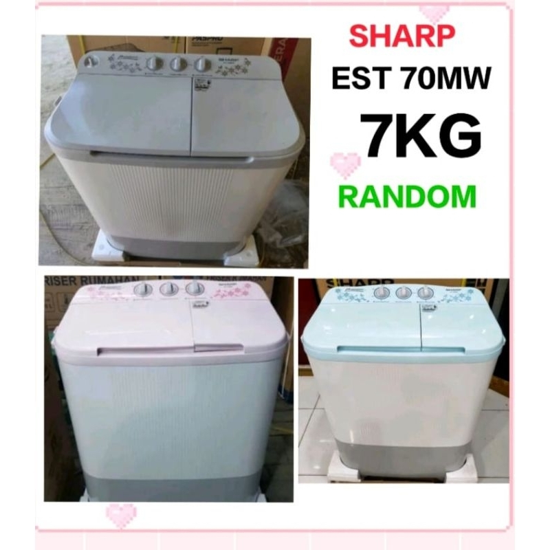 Mesin Cuci SHARP 2 Tabung 70MW/7KG Puremagic Garansi Resmi