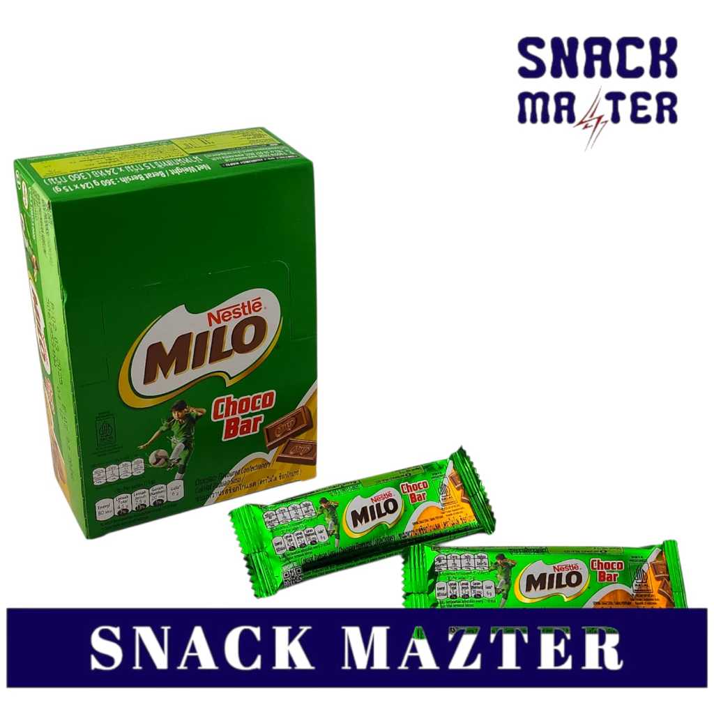 

Milo Choco Bar BOX Cokelat Bar Milo - Netto 15 gram x 24 pcs