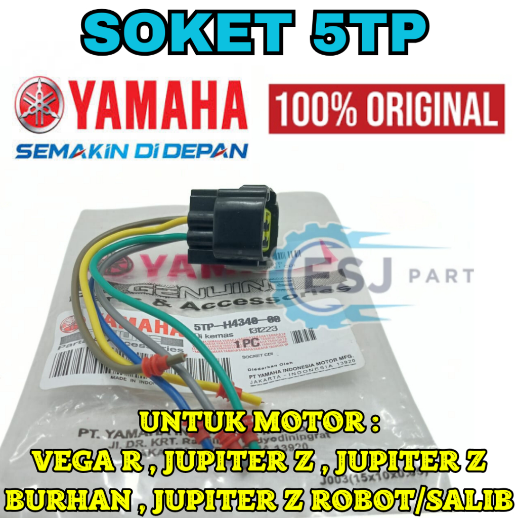SOKET KIPROK KODE-5TP YAMAHA VEGA R/JUPITER Z/JUPITER Z BURHAN/JUPITER ROBOT/SALIB ASLI ORIGINAL100%