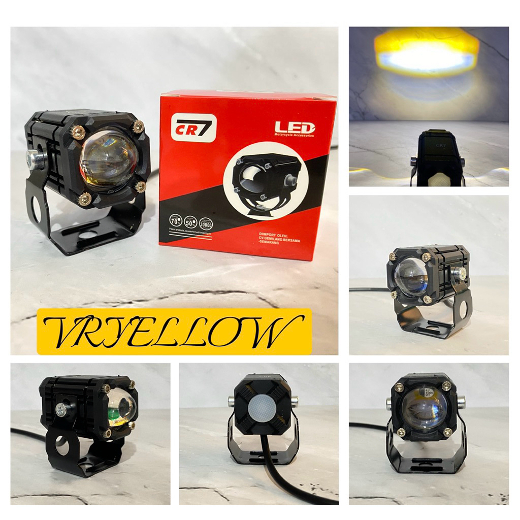 Lampu Tembak Laser 1 Mata CR7 CS 1045 Putih Kuning