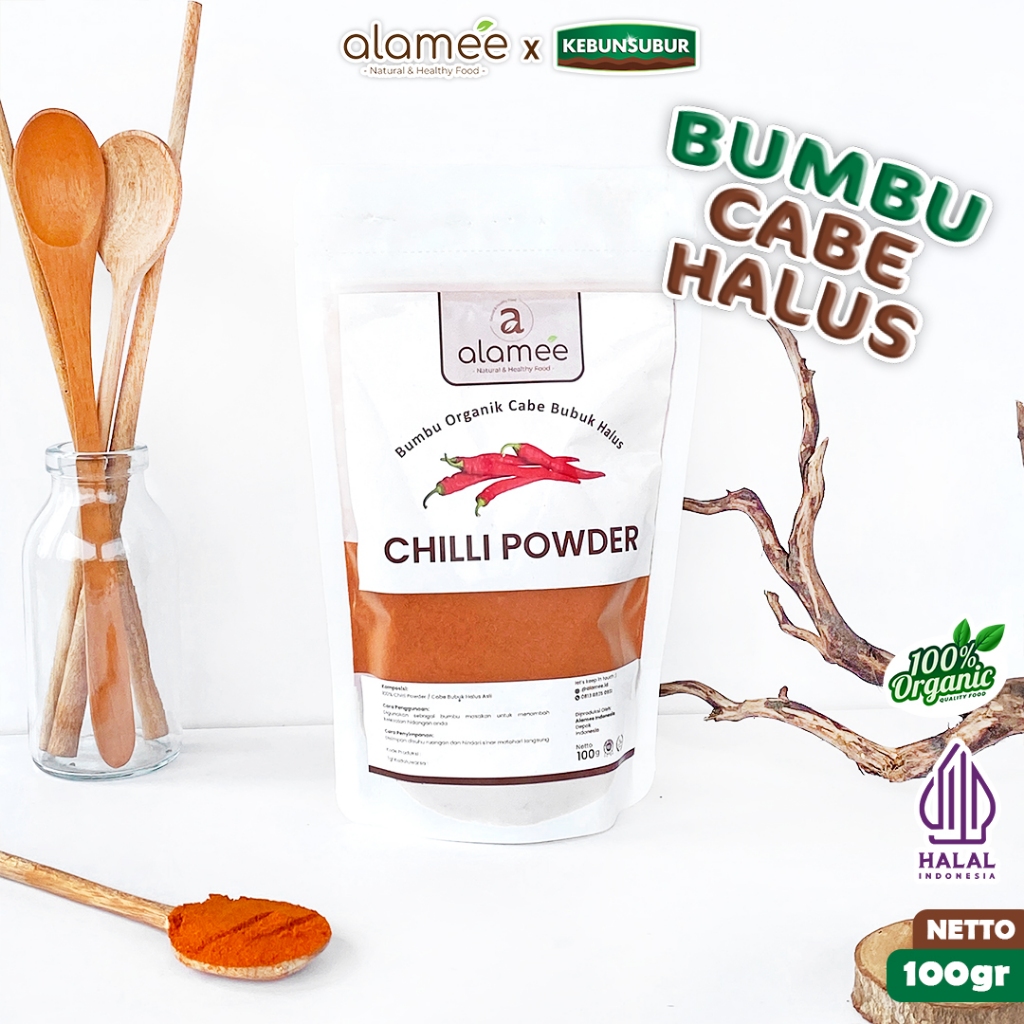

ALAMEE Bubuk Cabe Halus Bumbu Dapur Chilli Powder Chili Cabai Seasoning Organik 100Gram kebunsubur