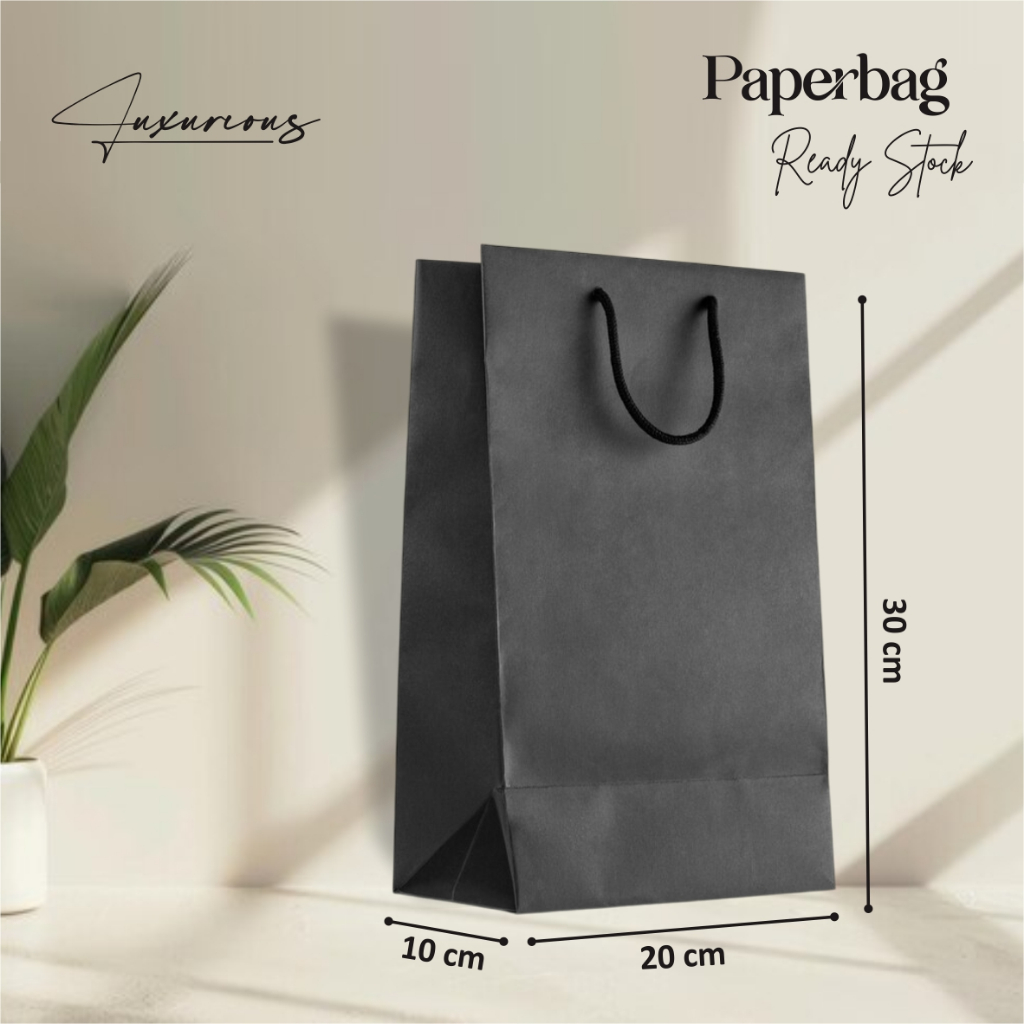 

PAPER BAG HITAM POLOS SATUAN READY STOCK - TAS HAJATAN MURAH
