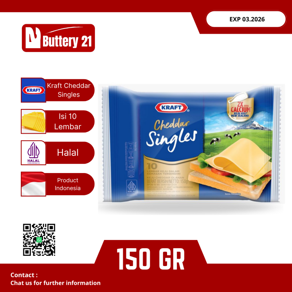 KRAFT CHEDDAR SINGLES 150 GR/KEJU CHEDDAR OLAHAN INI 10 LEMBAR/KEJU KRAFT SLICE 10 LEMBAR