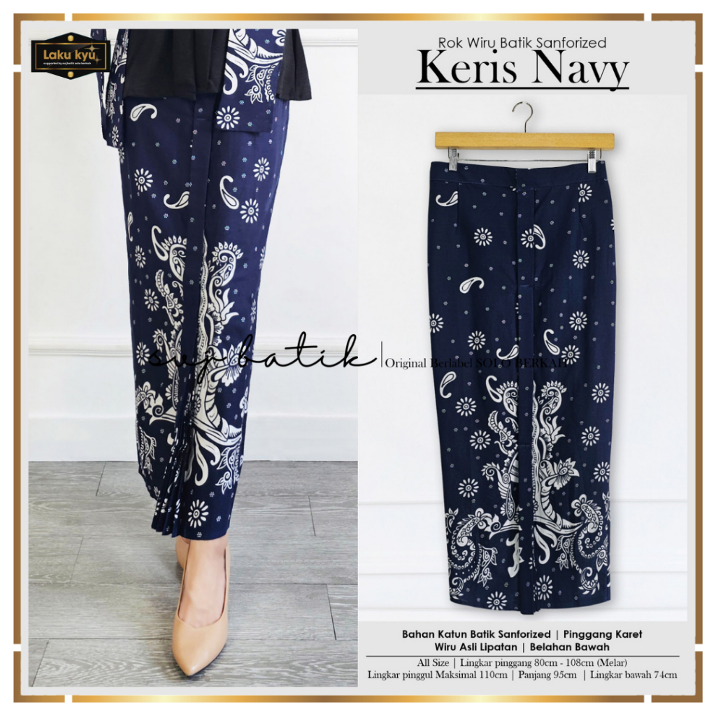 Rok wanita batik katun melar slimfit wiru premium bawahan batik wanita kondangan rok batik svj solo