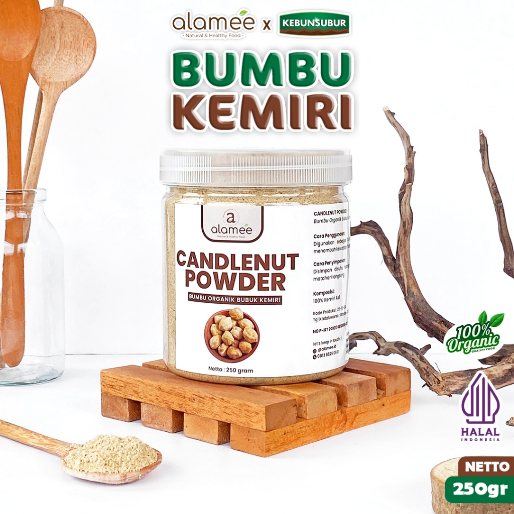 

ALAMEE Kemiri Bubuk Bumbu Dapur Organik Candlenut Powder Masak Murni Asli Seasoning Kebunsubur