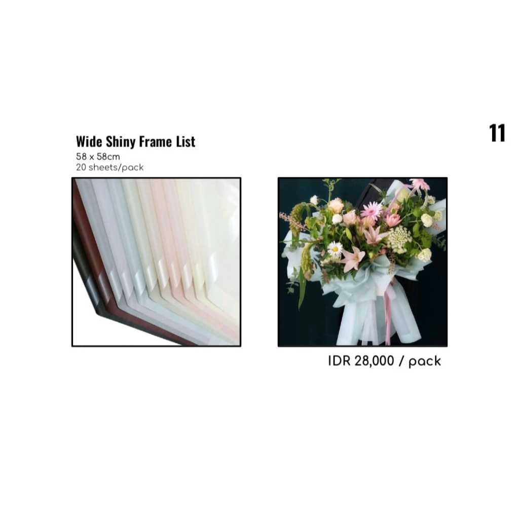 

MY Supllies - [5 LEMBAR] Flower Wrapping Paper Wide Shiny Frame List Kertas Bungkus Buket Bunga