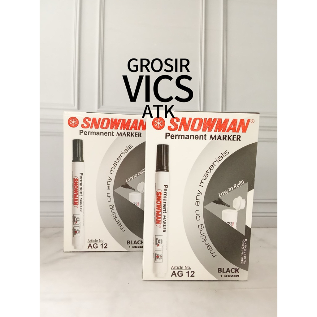 

Grosir Snowman Spidol Permanent Marker AG 12 1 pack isi 12 pcs