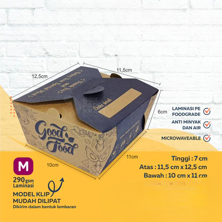 

Kertas Dus Makanan Takeaway Kraft Grosir isi 25 pcs tahan panas