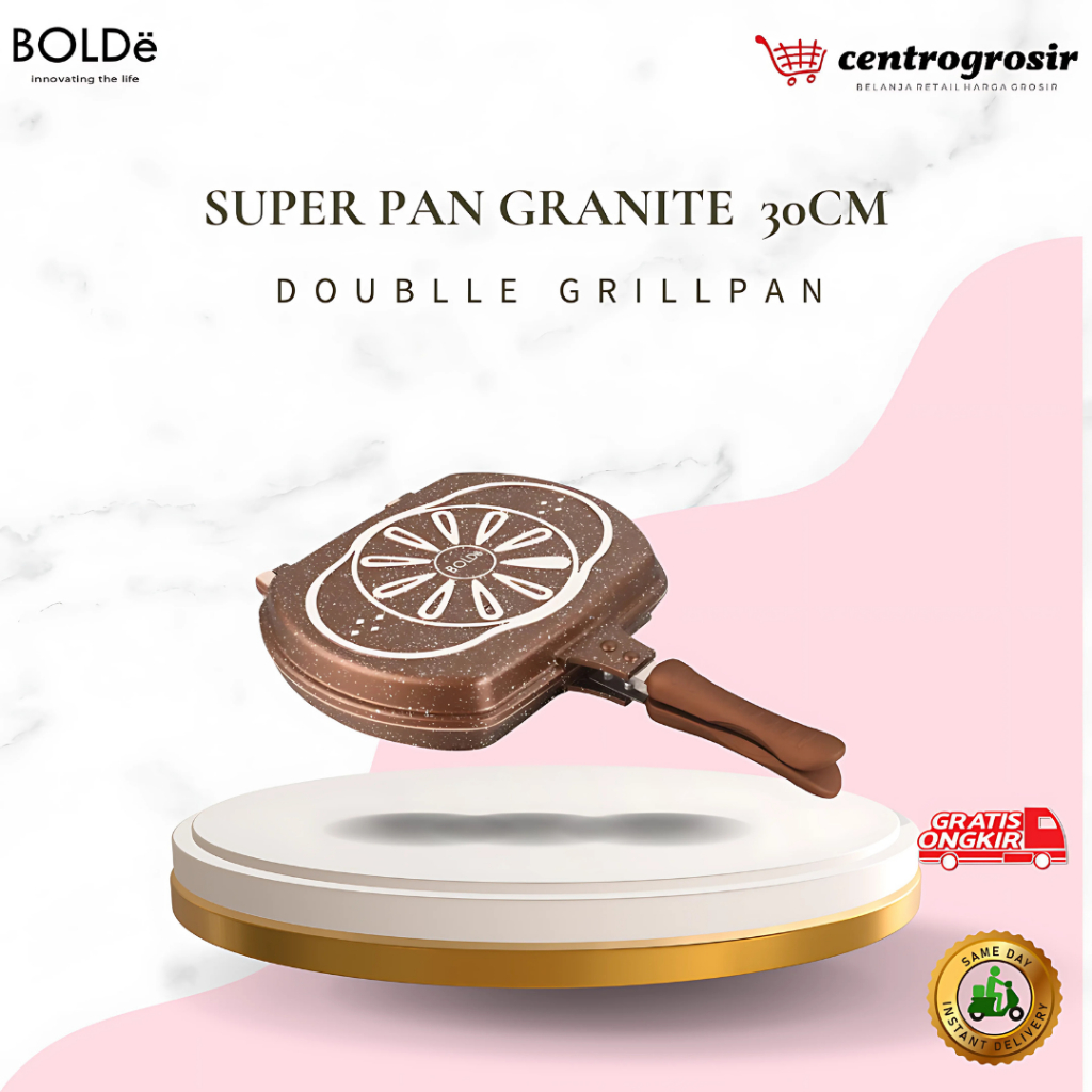 BOLDe Super PAN Granite 30 cm Double Grill PAN