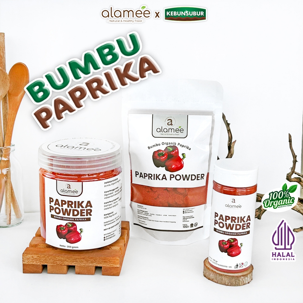 

ALAMEE Paprika Bubuk Powder Ground Bumbu Dapur Instan Organik Murni Asli Seasoning Kebunsubur