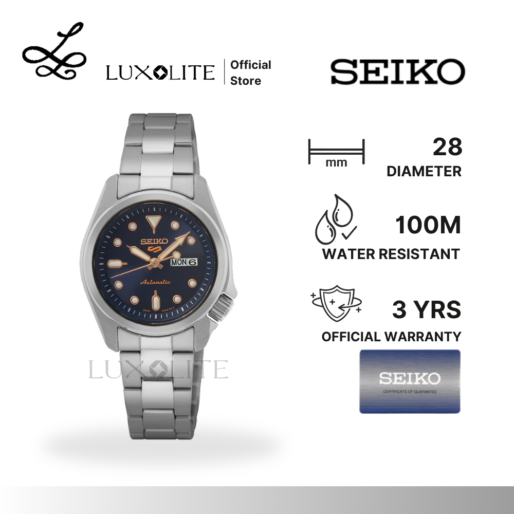 [Luxolite] SEIKO Jam Tangan Wanita 5 Sports SRE003K1 SRE003 SRE Automatic Dark Blue Dial Stainless S