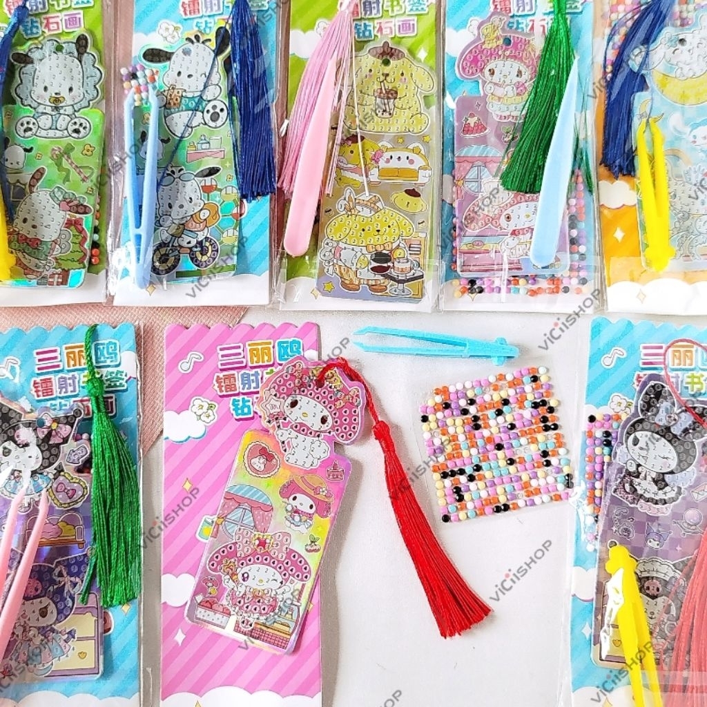 

Diamond Painting Pembatas Buku Laser Rumbai/Mainan Manik Manik Tempel Bookmark/Mainan Diy Anak Anak