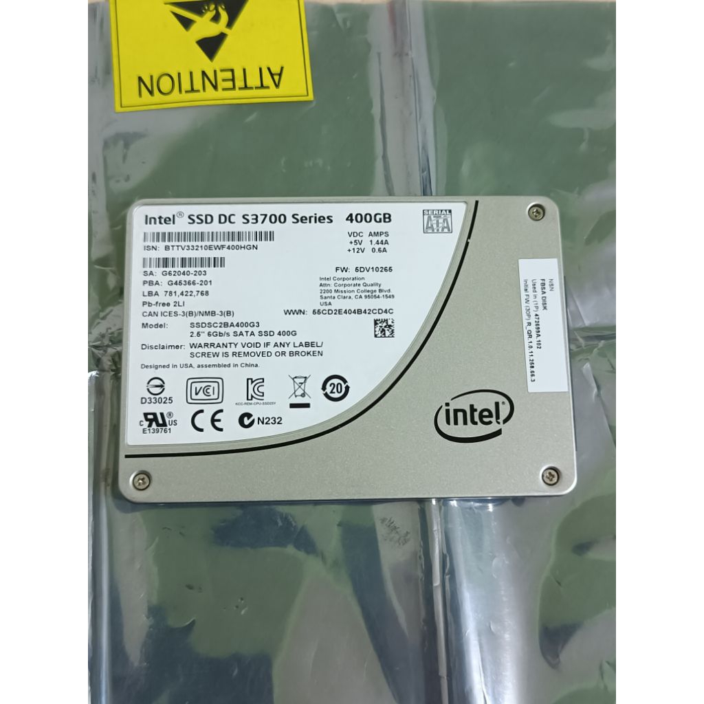 Intel SSD DC3700 Series 400GB SSD Intel 400GB
